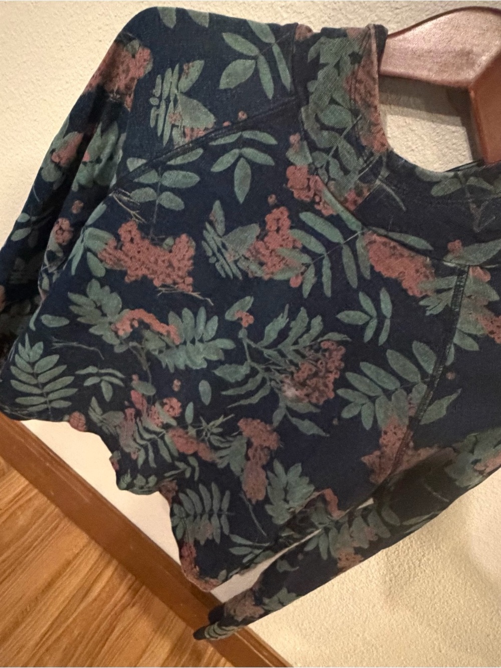 adidas Navy Floral-Print Long-Sleeve Sweatshirt